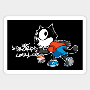 FELIX THE CAT - Graffiti (4 dark tees) MIA 2.0 Magnet